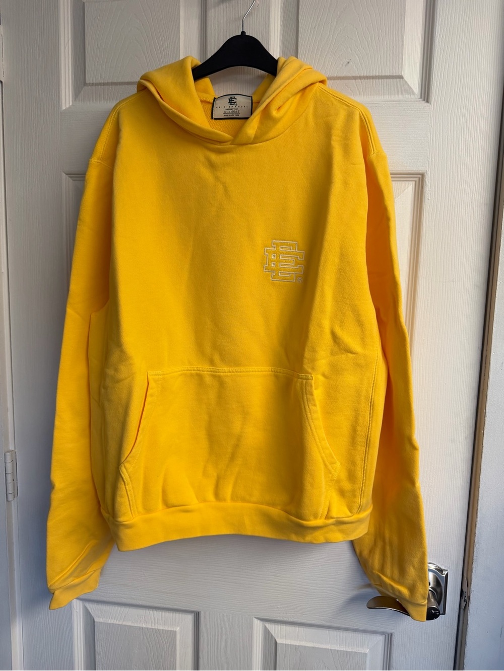 Eric Emanuel Yellow Crewneck Hoodie with Chest Logo